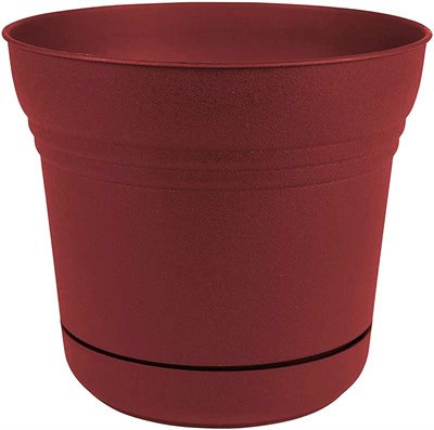 Bloem 5-in Saturn Planter with Saucer, Burnt Red