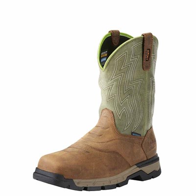 Ariat Men's Rebar Flex Waterproof Boot - Olive Green, 8, D