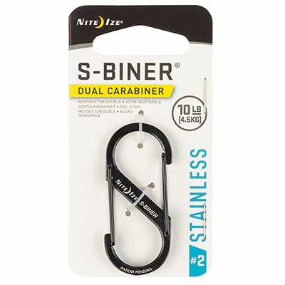 Nite Ize S-Biner Stainless Steel Dual Carabiner #2, Black