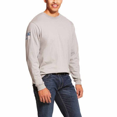 Ariat Men's FR Silver Fox Americana Long Sleeve Tee-M, Regular