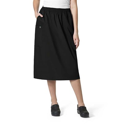 Wonderwink Women's Pull-On Cargo Scrub Skirt - 2XL,Black