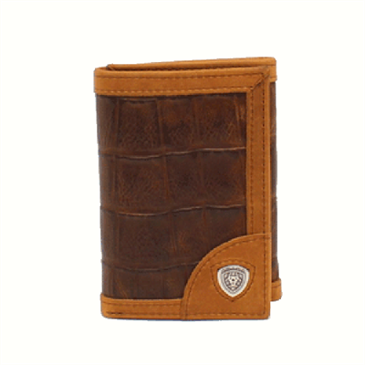 Ariat Faux Crock Trifold Wallet