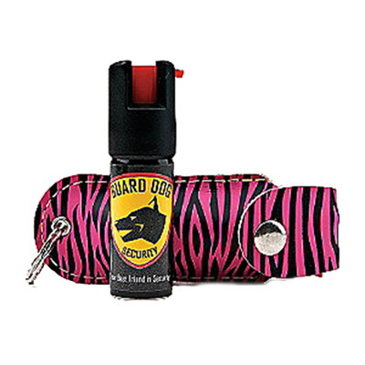 Guard Dog Security 18% OC Pepper Spray, 1/2 oz, Pink Zebra Holster