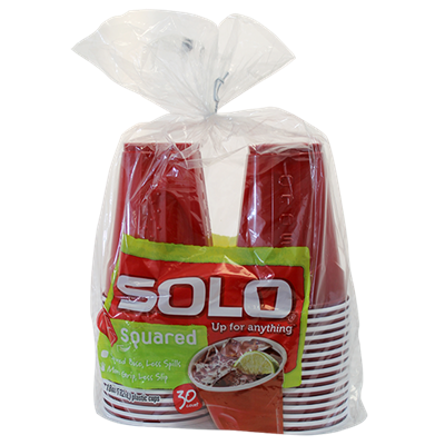 SOLO 18 oz Red Plastic Cups, 30 pack