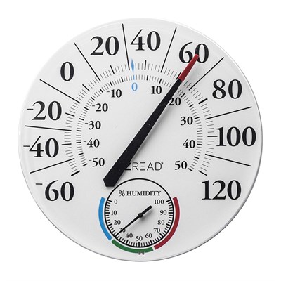 Headwind Consumer Products EZREAD Dial Thermometer/Hygrometer Basic White 12.5-in