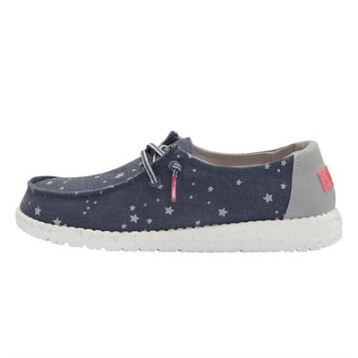 Hey Dude Youth Cat Eye Navy Wendy Canvas Slip-On Shoe - 1