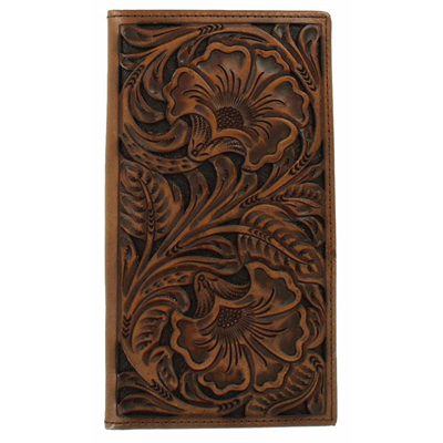 Ariat Embossed Floral Brown Rodeo Wallet