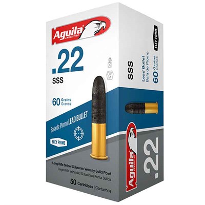 Aguila .22 LR 60 Grain Sniper Subsonic LSP Rimfire Ammunition, 50 rounds