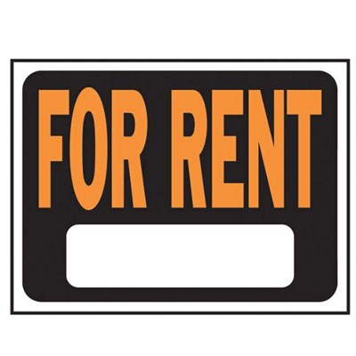 Hy-Ko  English For Rent Sign Plastic 9 in. H x 12 in. W