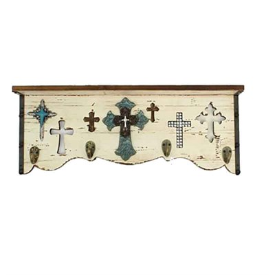 M&F Western Distressed Wood Crosses Shelf