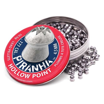 Crosman .177 Piranha 10.5gr Hollow Point Pellets, 400 count