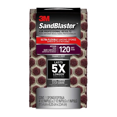 3M 120 Grit SandBlaster Ultra Flexible Sanding Sponge