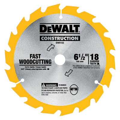 Dewalt Blade, Framing, Carbide, 18 Teeth, 6 1/2 in