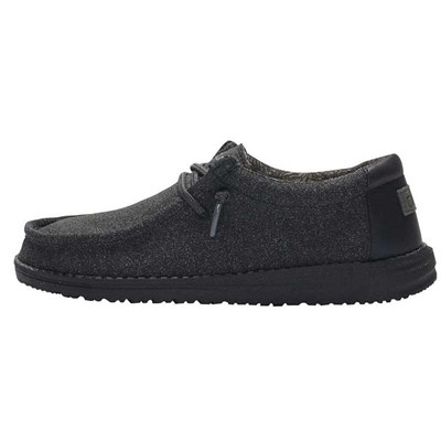 Hey Dude Youth Black Wally Canvas Slip-On Shoe - 5