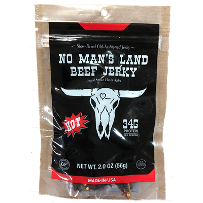 No Man's Land Hot Jerky, 2 oz