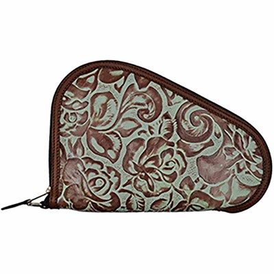 3D Western Angel Ranch Turquoise Floral Embossed Small Pistol Case