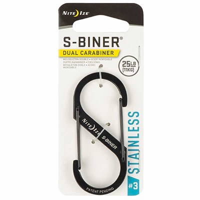 Nite Ize S-Biner Stainless Steel Dual Carabiner #3, Black