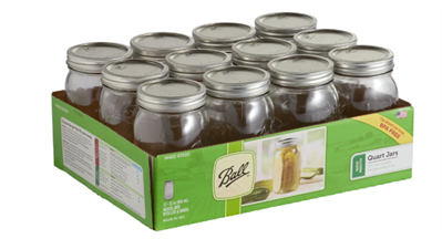 Ball Canning Products Wide Mouth Canning Jars with Lids, 1 qt, 12 count