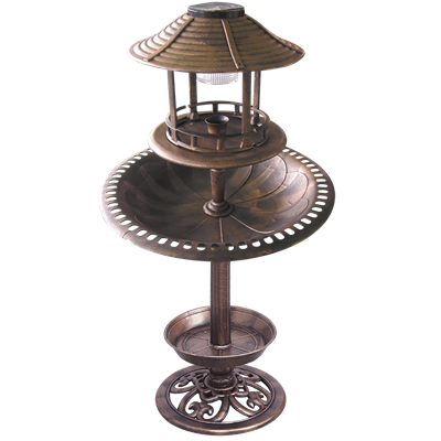 Backyard Expressions Birdbath Feeder with Solar Light