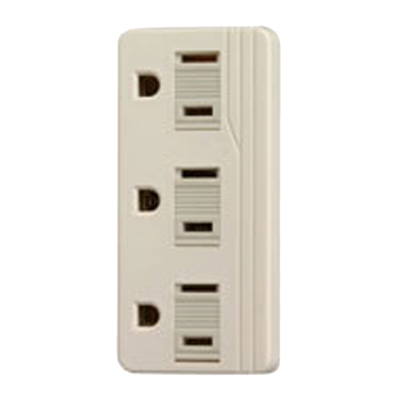 Coleman Cable Current Tap, 3 Outlet, White