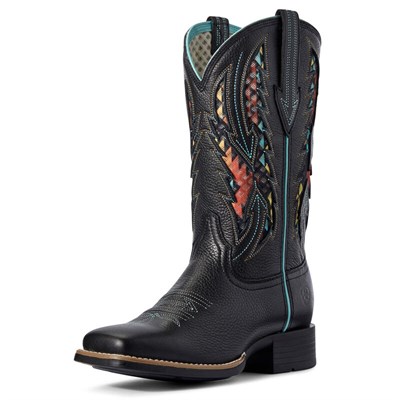 Ariat Women's Black Deertan Blackjack VenTEK Western Boot - 8,B