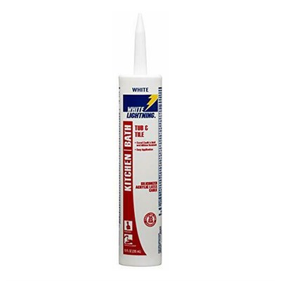 White Lightning White Caulk, Hybrid, 10oz