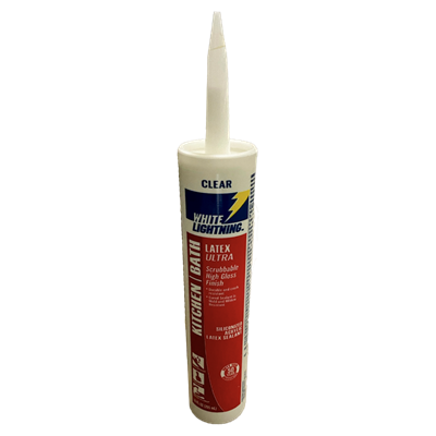 White Lightning Clear Latex Kitchen & Bath Caulk, 10 oz