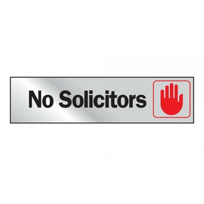 Hy-Ko  2 In X 8 In No Solicitors Sign