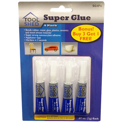 Tool Shed Super Glue, 4 pack