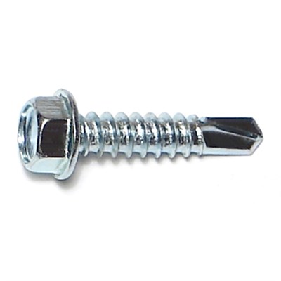 Midwest Fastener #12 x 1 Zinc Hex Washer Head Self-Drilling Screw