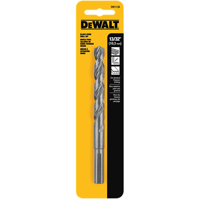 Dewalt Black Oxide Drill Bit, 13/32 in