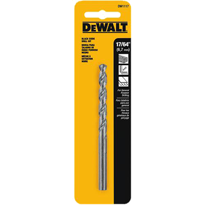 Dewalt Black Oxide Drill Bit, 17/64 in