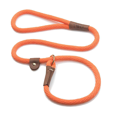 Mendota Orange Slip Leash, 1/2 in x 6 ft