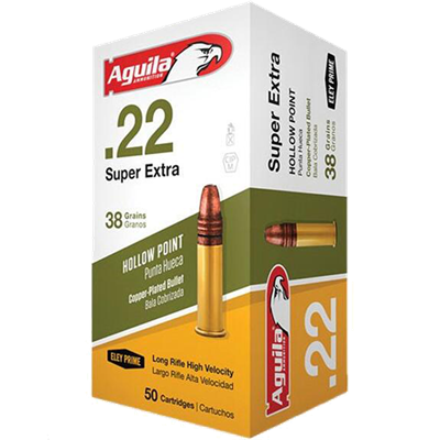 Aguila .22 LR 38 Grain Super Extra Hollow Point High Velocity Rimfire Ammunition, 50 rounds