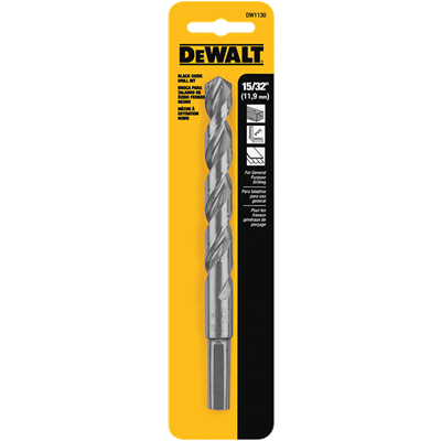 Dewalt Black Oxide Drill Bit, 15/32 in