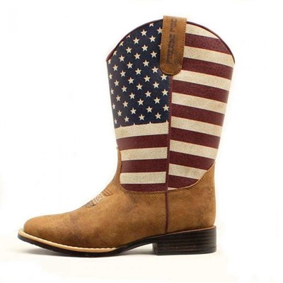 M&F Western Double Barrel Toddler Jacob American Flag Boot - 4