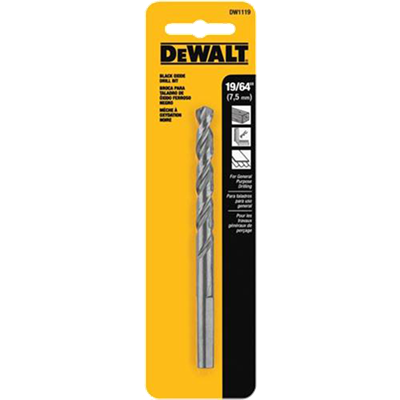 Dewalt Black Oxide Drill Bit, 19/64 in