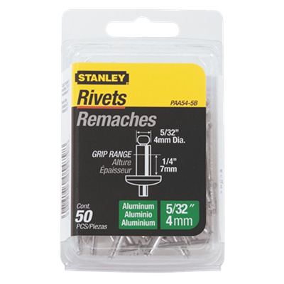 Stanley Aluminum Rivets, 5/32 in x 1/4 in, 50 pack