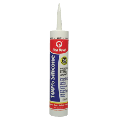 Red Devil Silicone Caulk, White, 10.1 oz