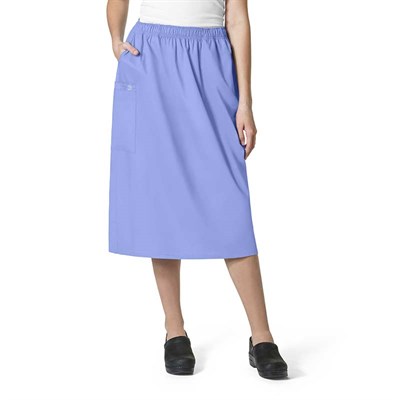 Wonderwink Women's Pull-On Cargo Scrub Skirt - 2XL,Ceil Blue