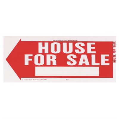 Hy-Ko  English House for Sale Sign Plastic 10 in. H x 24 in. W