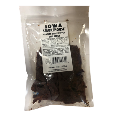 Iowa Smokehouse Cracked Black Pepper Beef Jerky, 10 oz