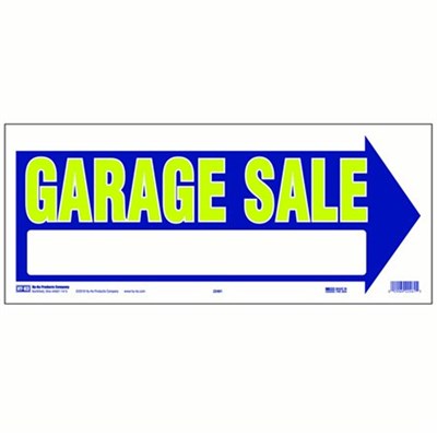 Hy-Ko  English Garage Sale Sign Plastic 8.25 in. H x 19 in. W